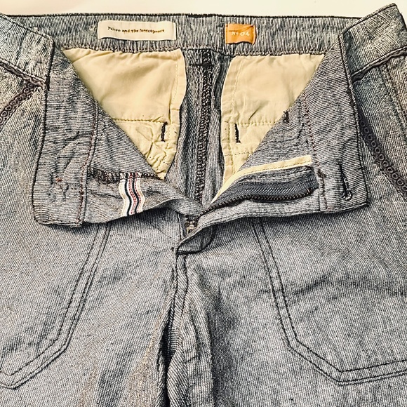 Pilcro and the Letterpress Blue Chambray Linen Blend Wide Leg Pants Size 4 - Picture 3 of 4